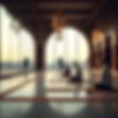 A serene scene of quiet reflection during prayer