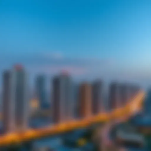 Panoramic view of Deira's skyline showcasing modern apartment buildings