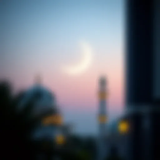 A serene view of the crescent moon symbolizing the start of Ramadan