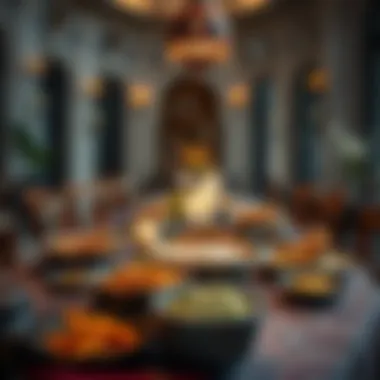 Traditional Iftar Table in the UAE An exquisite Iftar table showcasing traditional UAE dishes