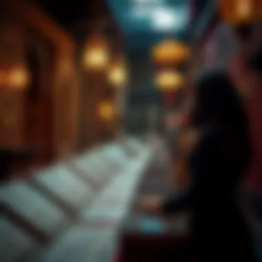 Traditional cultural experience showcasing Arabic calligraphy in a vibrant setting.