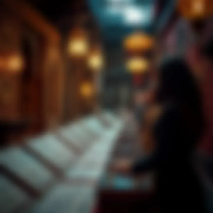 Traditional cultural experience showcasing Arabic calligraphy in a vibrant setting.