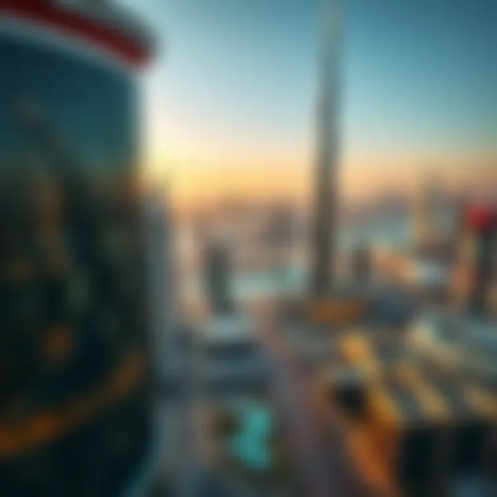 Dubai Skyline Featuring Talia Emaar A panoramic view of Dubai skyline with Talia Emaar in focus