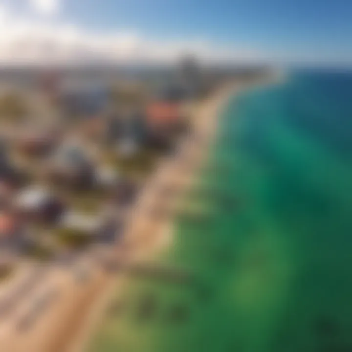 Aerial Overview of The Pointe Beach Aerial view showcasing the beach's amenities and surrounding attractions