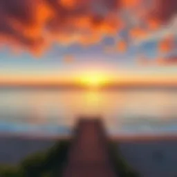 Panoramic view of The Pointe Beach at sunset