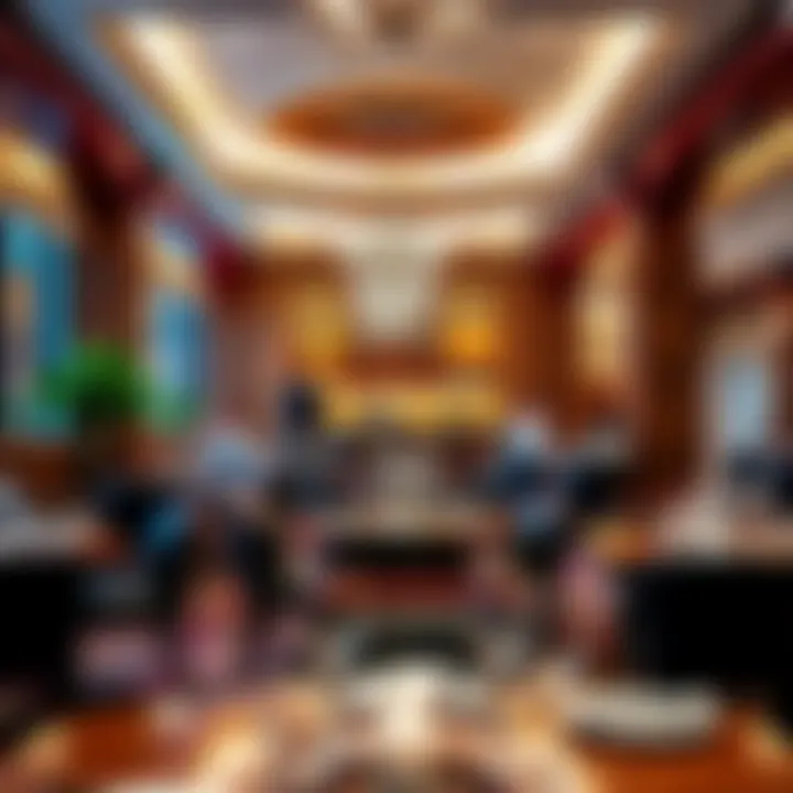 A vibrant dining scene at The Pointe featuring diverse cuisines