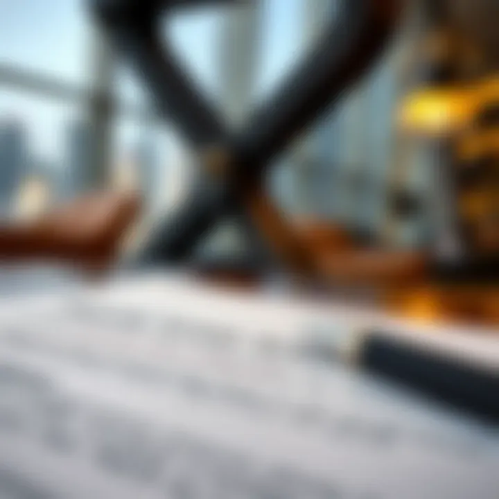 Property Lease Agreement A close-up of a property lease agreement with a pen and contract