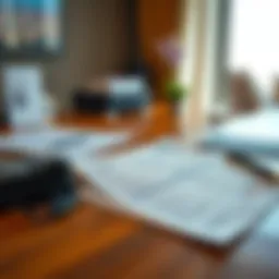 Freelance visa paperwork on a desk