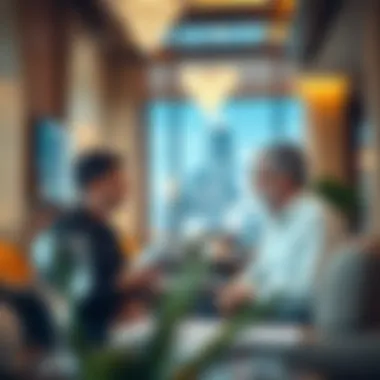 Investors discussing potential property opportunities in a luxurious setting