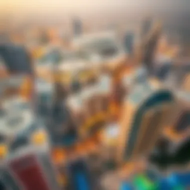 Dubai's Architectural Marvels Aerial view of Dubai's skyline showcasing modern architecture.