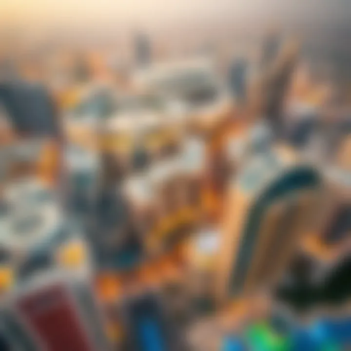 Dubai's Architectural Marvels Aerial view of Dubai's skyline showcasing modern architecture.