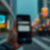 A mobile phone displaying an SMS parking notification