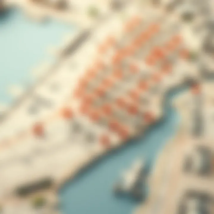 Map of Dubai Highlighting Makani Numbers Map of Dubai with Makani numbers marked on various properties.