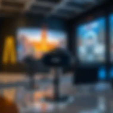 Innovative VR Technology Displays Cutting-edge technology displays within the park highlighting innovative VR setups.